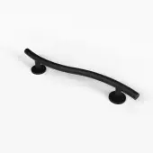 311662&sol;MB Fitzroy of London 620mm Luxury Curved Grab Rail &lpar;Stainless Steel&rpar; with Concealed Fixings - Matt Black &lpar;RAL 9005&rpar;