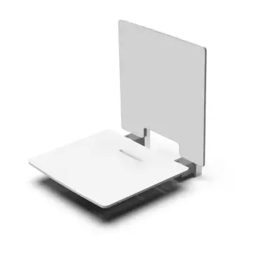 Click Here To Enlarge This Photo Of 331003&sol;WH Fitzroy of London Contemporary Slimline Wall Mounted Shower Seat with Back Rest and White Pads