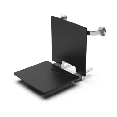 Click Here To Enlarge This Photo Of 331004&sol;BL Fitzroy of London Removable Contemporary Slimline Wall Mounted Shower Seat with Back Rest and Black Pads