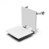 331004&sol;WH Fitzroy of London Removable Contemporary Slimline Wall Mounted Shower Seat with Back Rest and White Pads