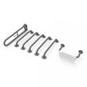 BLLDMT-0&sol;GY Fitzroy of London &lpar;Rail Only&rpar; Doc M Toilet Pack &lpar;Mild Steel&rpar; with Exposed Fixings & Back Rest - Grey &lpar;RAL 7005&rpar;