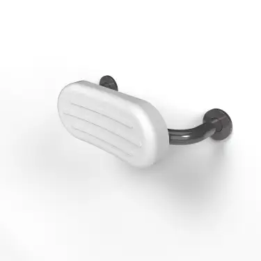 Click Here To Enlarge This Photo Of BR-220SC&sol;GY Fitzroy of London Stainless Steel Back Rest Rail with Concealed Fixings &lpar;220mm Projection&rpar;  White Pad with Grey Rail &lpar;RAL 7005&rpar;