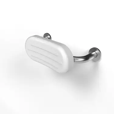 Click Here To Enlarge This Photo Of BR-220SC&sol;SS Fitzroy of London Stainless Steel Back Rest Rail with Concealed Fixings &lpar;220mm Projection&rpar;  White Pad with Satin Stainless Steel Rail