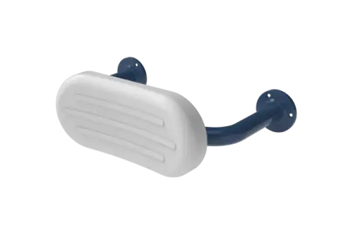 Click Here To Enlarge This Photo Of BR-270&sol;DB Fitzroy of London Mild Steel Back Rest Rail with Exposed Fixings &lpar;270mm Projection&rpar;  White Pad with Dark Blue Rail &lpar;RAL 5011&rpar;
