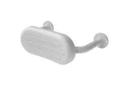 BR-270&sol;WH Fitzroy of London Mild Steel Back Rest Rail with Exposed Fixings &lpar;270mm Projection&rpar;  White Pad with White Rail