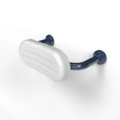 BR-270C&sol;DB Fitzroy of London Mild Steel Back Rest Rail with Concealed Fixings &lpar;270mm Projection&rpar;  White Pad with Dark Blue Rail &lpar;RAL 5011&rpar;