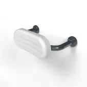 BR-270C&sol;DG Fitzroy of London Mild Steel Back Rest Rail with Concealed Fixings &lpar;270mm Projection&rpar;  White Pad with Dark Grey Rail &lpar;RAL 7016&rpar;
