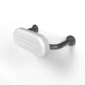 BR-270C&sol;GY Fitzroy of London Mild Steel Back Rest Rail with Concealed Fixings &lpar;270mm Projection&rpar;  White Pad with Grey Rail &lpar;RAL 7005&rpar;