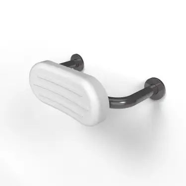 Click Here To Enlarge This Photo Of BR-270SC&sol;GY Fitzroy of London Stainless Steel Back Rest Rail with Concealed Fixings &lpar;270mm Projection&rpar;  White Pad with Grey Rail &lpar;RAL 7005&rpar;