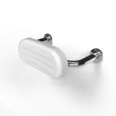 BR-270SC&sol;SP Fitzroy of London Stainless Steel Back Rest Rail with Concealed Fixings &lpar;270mm Projection&rpar;  White Pad with Polished Stainless Steel Rail
