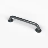 G1835C&sol;DG Fitzroy of London 455mm x 35mm Round Flange Grab Rail &lpar;Mild Steel&rpar; with Concealed Fixings - Dark Grey &lpar;RAL 7016&rpar;