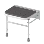 SB-080&sol;GY Fitzroy of London Premium Wall Mounted Shower Seat with Support Legs - White &lpar;Grey Pads&rpar;