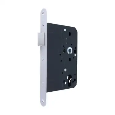 Click Here To Enlarge This Photo Of AR911-R-80-SSS Hoppe Arrone DIN Mortice Latch Radius Forend &lpar;80mm Backset&rpar; - Satin Stainless Steel &lpar;87142637&rpar;
