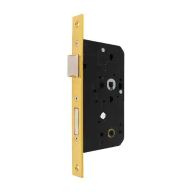 Click Here To Enlarge This Photo Of AR913-S-60-PB Hoppe Arrone DIN Mortice Bathroom Lock Square Forend &lpar;60mm Backset&rpar; - Polished Brass &lpar;87107873&rpar;