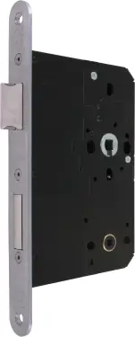 Click Here To Enlarge This Photo Of AR913-R-80-SSS Hoppe Arrone DIN Mortice Bathroom Lock Radius Forend &lpar;80mm Backset&rpar; - Satin Stainless Steel &lpar;87117092&rpar;