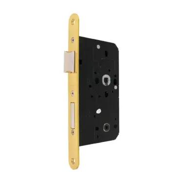 Click Here To Enlarge This Photo Of AR913-R-60-PB Hoppe Arrone DIN Mortice Bathroom Lock Radius Forend &lpar;60mm Backset&rpar; - Polished Brass &lpar;87107876&rpar;