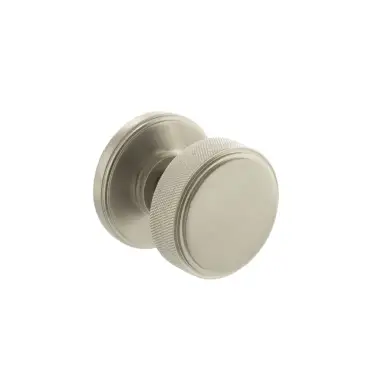 Click Here To Enlarge This Photo Of Atlantic - MH450KSMKSNSOLID Millhouse Brass 'Harrison' &lpar;Solid Brass&rpar; Knurled Mortice Knob on Concealed Fix Rose - Satin Nickel
