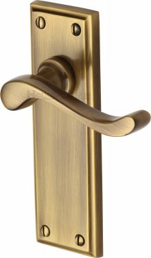 Click Here To Enlarge This Photo Of W3213-AT Heritage Brass Door Handle Lever Latch Edwardian Design Antique Brass Finish