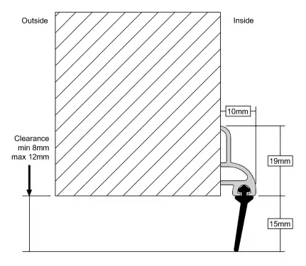 Click Here To Enlarge This Photo Of Stormguard Heavy Duty Rubber Bottom Door Seal &lpar;BDS&rpar; 914mm Gold &lpar;03SR0210914G&rpar;