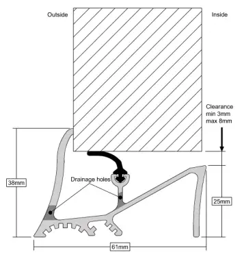 Click Here To Enlarge This Photo Of Stormguard Superseal Rubber Threshold Door Sill 914mm Gold &lpar;04CP0110914G&rpar;