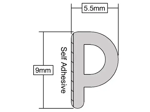 Click Here To Enlarge This Photo Of Stormguard EPDM P Section Weatherstrip 10m White &lpar;05SR034010MW&rpar;
