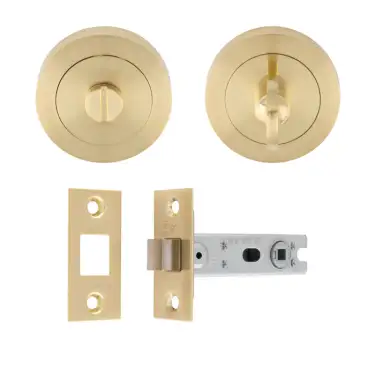 Click Here To Enlarge This Photo Of UDP&sol;BATH30&sol;SB Carlisle Brass Satin Brass Bathroom  Pack with Matching Turn & Release and 76mm Tubular Deadbolt