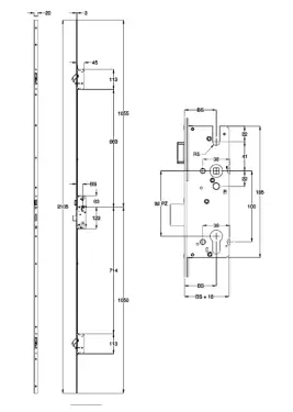Click Here To Enlarge This Photo Of L23534 - WINKHAUS AV2 Auto Locking Latch & Deadbolt Multipoint Lock - 2 Hook - 55&sol;92 - LH - 20mm Square Faceplate &lpar;2352801&rpar;