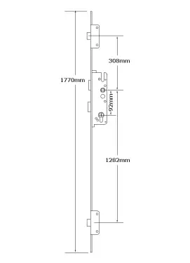 Click Here To Enlarge This Photo Of L24331 - GU Secury A2 1770 Auto-Locking Latch & Deadbolt Single Spindle Multipoint Lock - 2 Deadlocks - 45&sol;92 - 20mm Radius Faceplate &lpar;6-36037-44-0-1&rpar;
