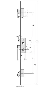 Click Here To Enlarge This Photo Of L35183 - ERA Latch & Deadbolt Split Spindle Multipoint Lock - 2 Large Hooks - 35&sol;92 - 20mm Radius Faceplate &lpar;5935-609-79ZA&rpar;