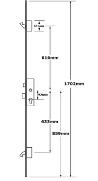 Click Here To Enlarge This Photo Of L35185 - ERA Latch & Deadbolt Split Spindle Multipoint Lock - 2 Small Hooks - 35&sol;92 - 16mm Radius Faceplate &lpar;6335-047-85ZA&rpar;