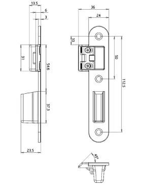 Click Here To Enlarge This Photo Of L33934 - ERA SureFire Hook Keep to suit Timber Doors - Right Hand &lpar;DKSFHKR0044&rpar;