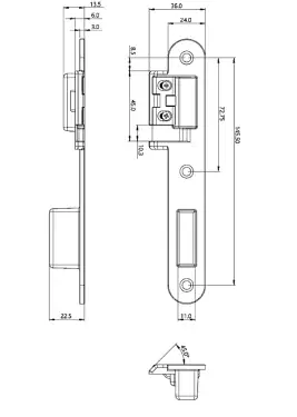 Click Here To Enlarge This Photo Of L33932 - ERA SureFire Centre Keep to suit Timber Doors - Right Hand &lpar;DKSFCKR0044&rpar;
