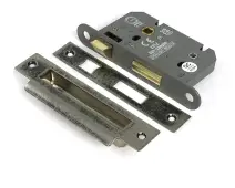 51779 From the Anvil Pewter 2&period;5" Heavy Duty Bathroom Mortice Lock