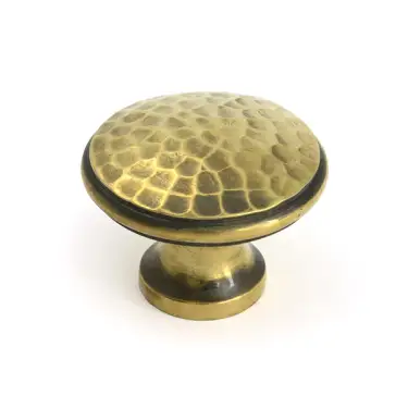 Click Here To Enlarge This Photo Of 51285 From the Anvil Aged Brass Hammered Cabinet Knob - Large - 40mm