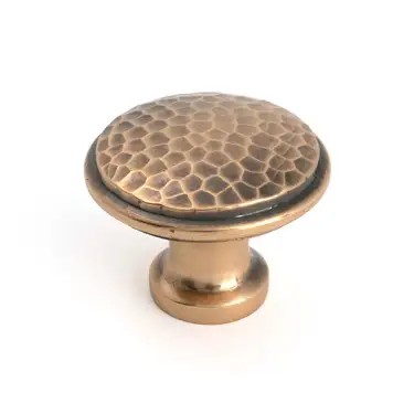Click Here To Enlarge This Photo Of 51297 From the Anvil Polished Bronze Hammered Cabinet Knob - Large - 40mm