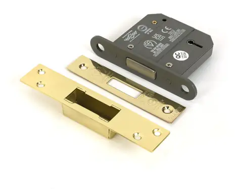 Click Here To Enlarge This Photo Of 51415 From the Anvil Polished Brass 3" 5 Lever British Standard Deadlock
