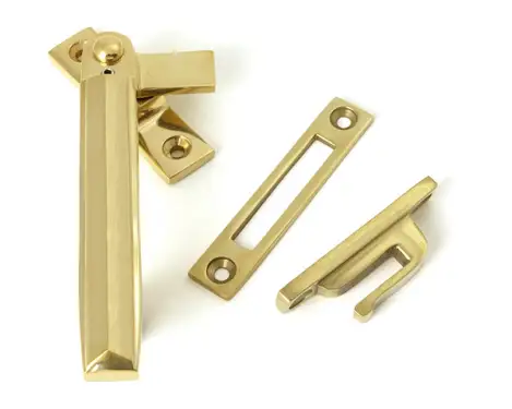 Click Here To Enlarge This Photo Of 51913 From the Anvil Polished Brass Locking Art Deco Fastener - LH