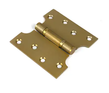 Click Here To Enlarge This Photo Of 51818 From the Anvil Satin Brass 4" x 2" x 4"  Parliament Hinge &lpar;pair&rpar; ss