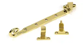 52038 From the Anvil Polished Brass 10" Monkeytail Casement Stay &lpar;Steel Window&rpar;