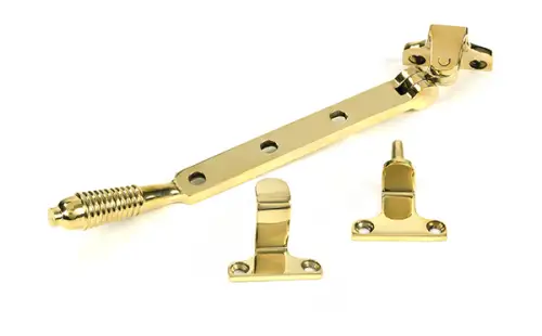 Click Here To Enlarge This Photo Of 52018 From the Anvil Polished Brass 8" Reeded Casement Stay &lpar;Steel Window&rpar;