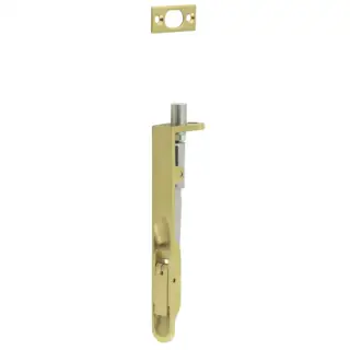 JSS50RSB Frelan Hardware Satin Brass &lpar;SS&rpar; Lever Action Flush Bolt 150mm x 20mm Radius Forend