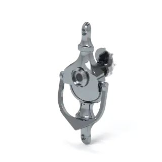 RH&period;DKDV&period;PNP - Rutland FRONTIER Collection Urn Style Door Knocker with Fire Rated Door Viewer - Polished Nickel Plated