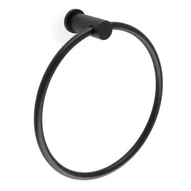 Click Here To Enlarge This Photo Of AW451BL - Alexander & Wilks Brunel Diamond Knurled Towel Ring - Black
