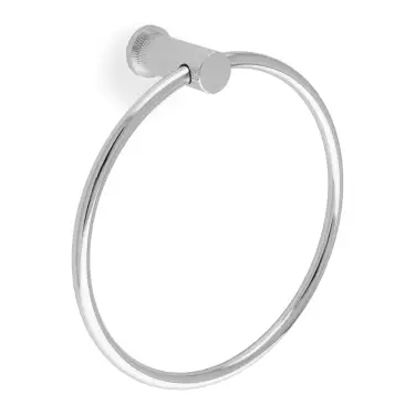 Click Here To Enlarge This Photo Of AW451PC - Alexander & Wilks Brunel Diamond Knurled Towel Ring - Polished Chrome