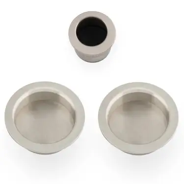Click Here To Enlarge This Photo Of AW994SN - Alexander & Wilks Sliding Door Flush Pull Set &lpar;Round&rpar; - Satin Nickel