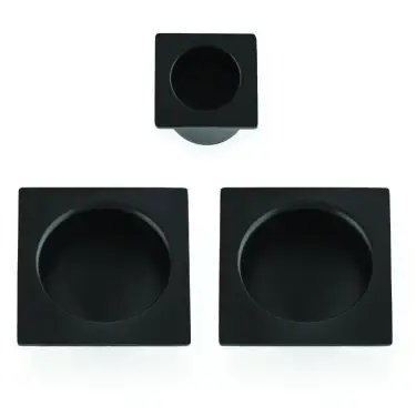 Click Here To Enlarge This Photo Of AW995BL - Alexander & Wilks Sliding Door Flush Pull Set &lpar;Square&rpar; -  Black