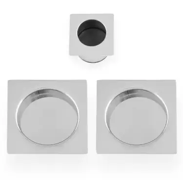 Click Here To Enlarge This Photo Of AW995PC - Alexander & Wilks Sliding Door Flush Pull Set &lpar;Square&rpar; -  Polished Chrome