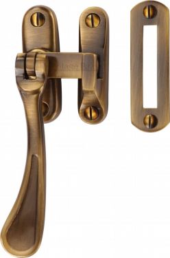 Click Here To Enlarge This Photo Of V1003 MP&sol;HP-AT Heritage Brass Casement Window Fastener Spoon Pattern Antique Brass Finish