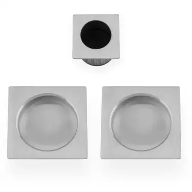 Click Here To Enlarge This Photo Of AW995SC - Alexander & Wilks Sliding Door Flush Pull Set &lpar;Square&rpar; -  Satin Chrome
