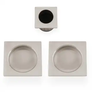 AW995SN - Alexander & Wilks Sliding Door Flush Pull Set &lpar;Square&rpar; -  Satin Nickel